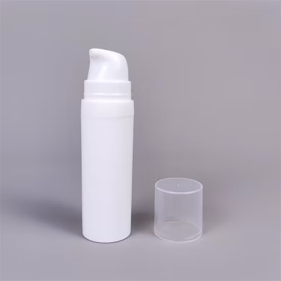 Kinpack のスナップ ローション ポンプ付き 5 ml、10 ml、15 ml ホワイト PP プラスチック円筒形エアレス ポンプ ボトル